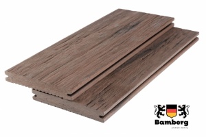 Террасная доска ДПК Bamberg Solid Fossiled, Brazilian Walnut — Black Deck